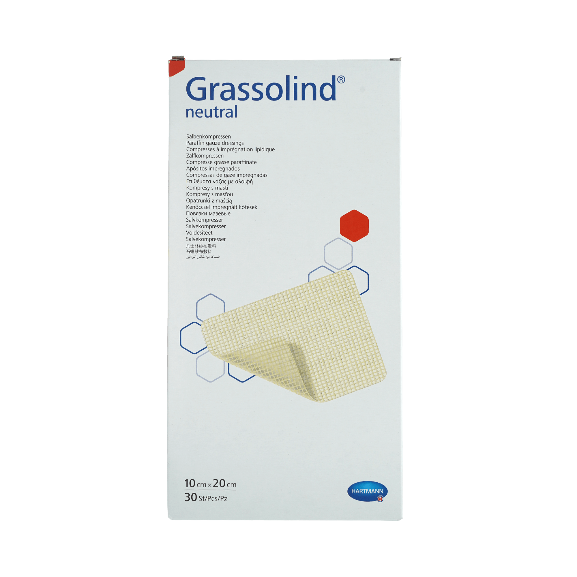 GRASSOLIND Salbenkompressen 10x20 cm steril