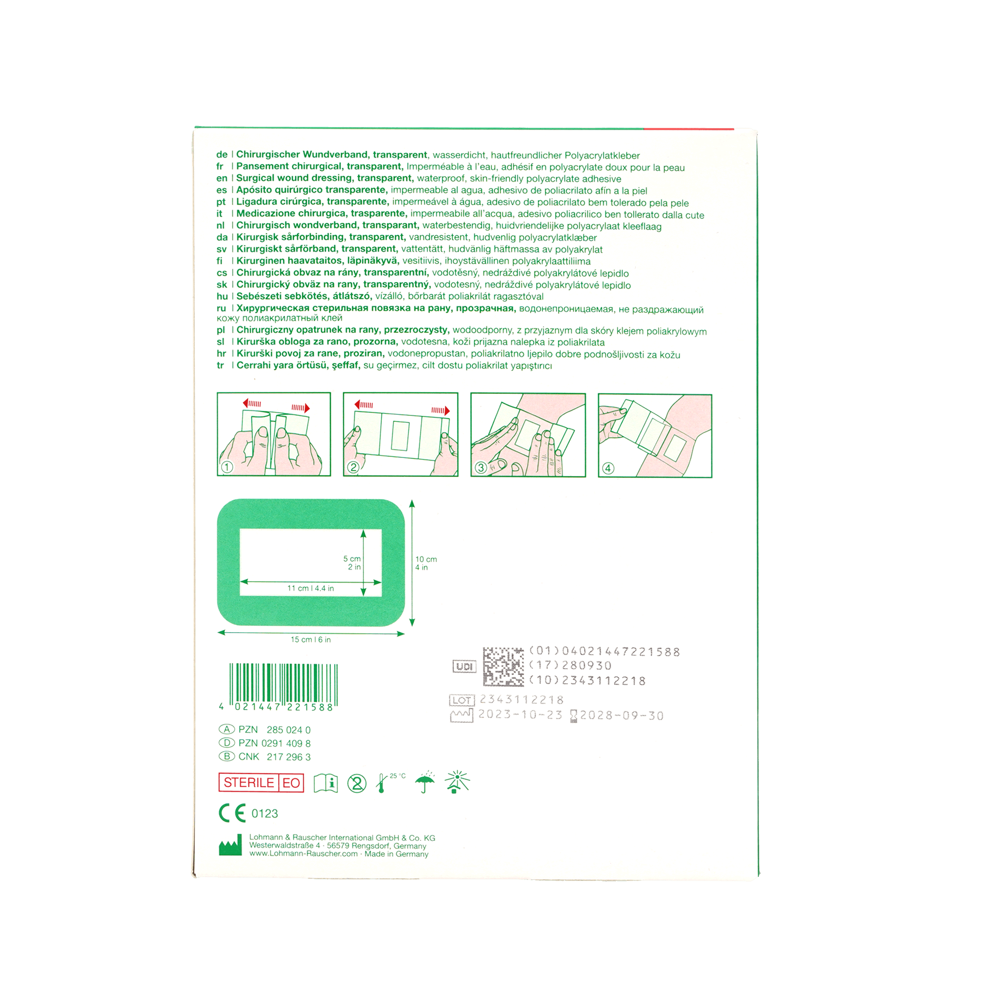 CURAPOR Wundverband steril transparent 10x15 cm