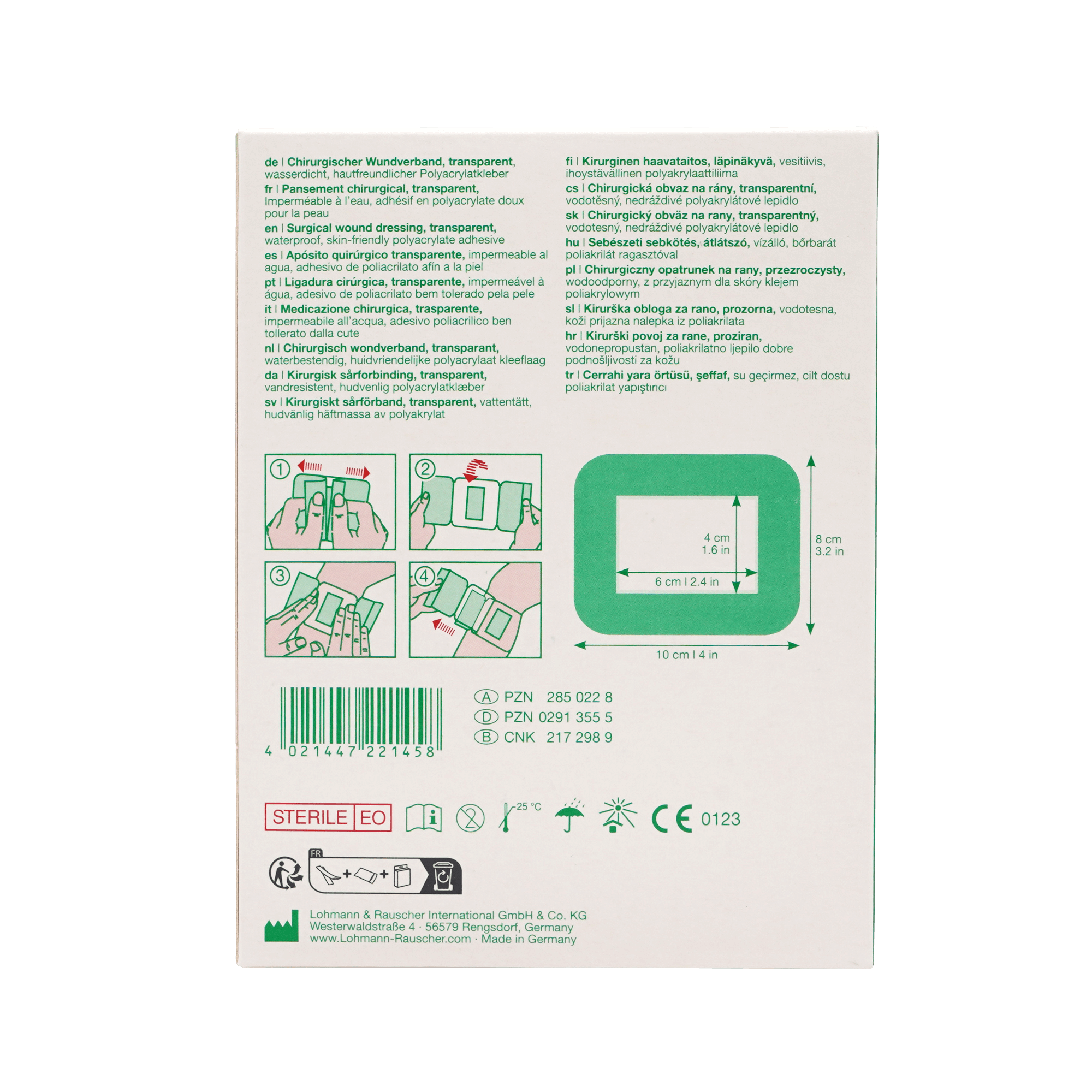 CURAPOR Wundverband steril transparent 8x10 cm 5Stk. 