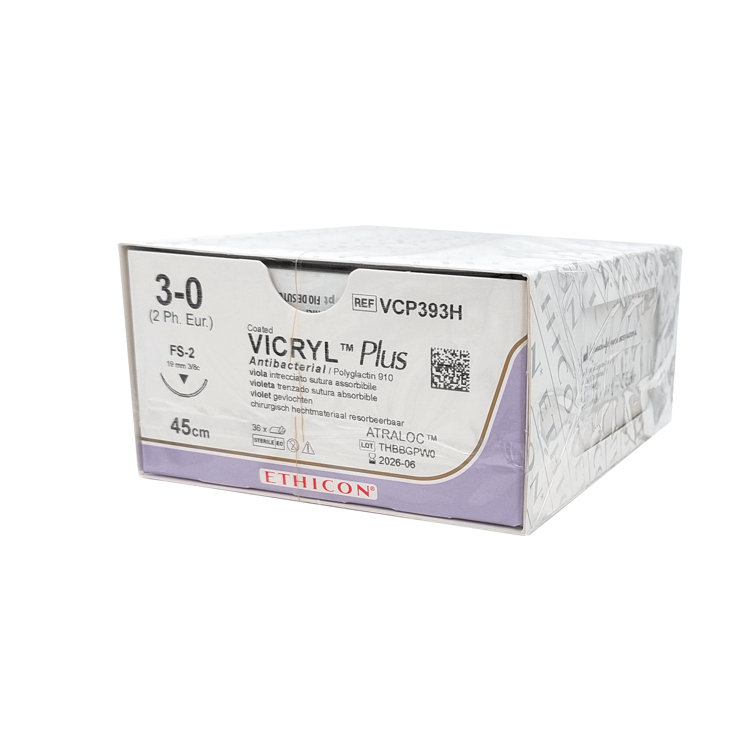 VICRYL PLUS VIOL GEFL - 3-0; FS2; 0.45 (VE 36)  