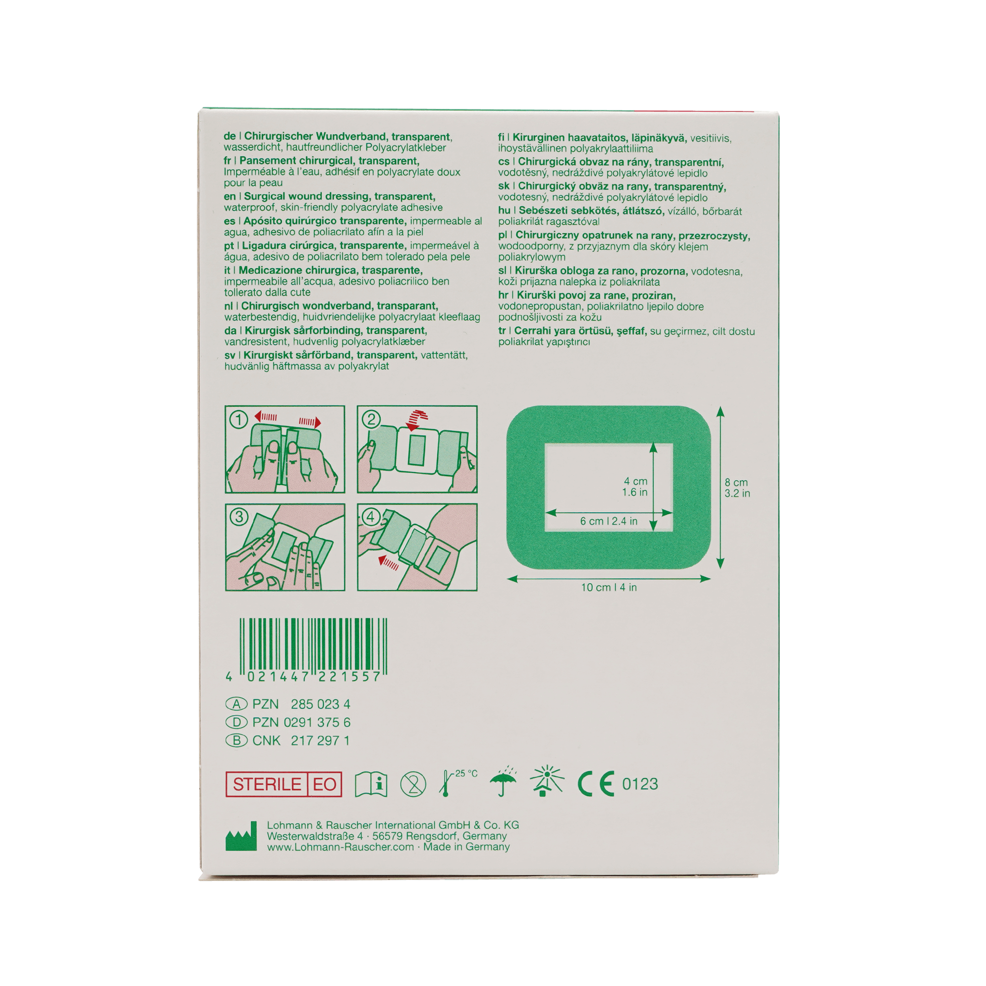 CURAPOR Wundverband steril transparent 8x10 cm 25 Stk. 