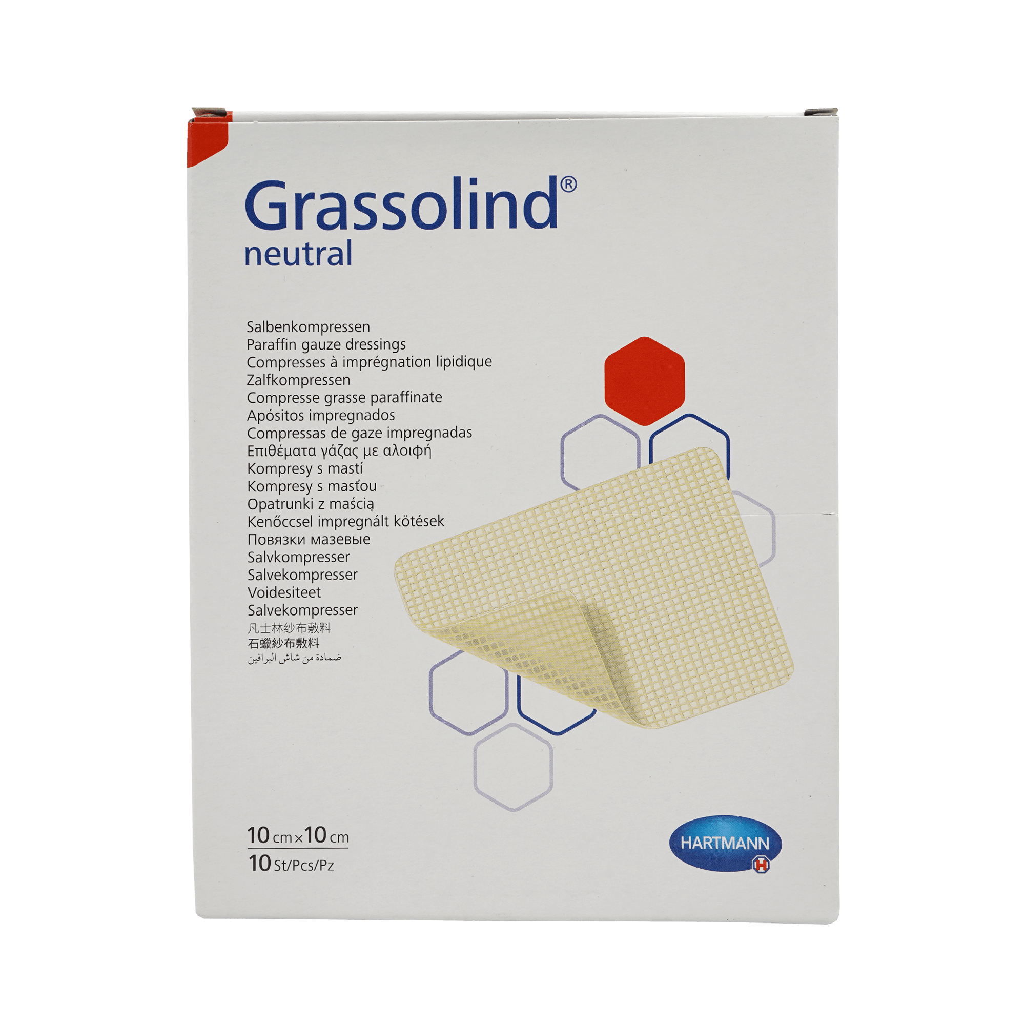 GRASSOLIND Salbenkompressen 10x10 cm steril