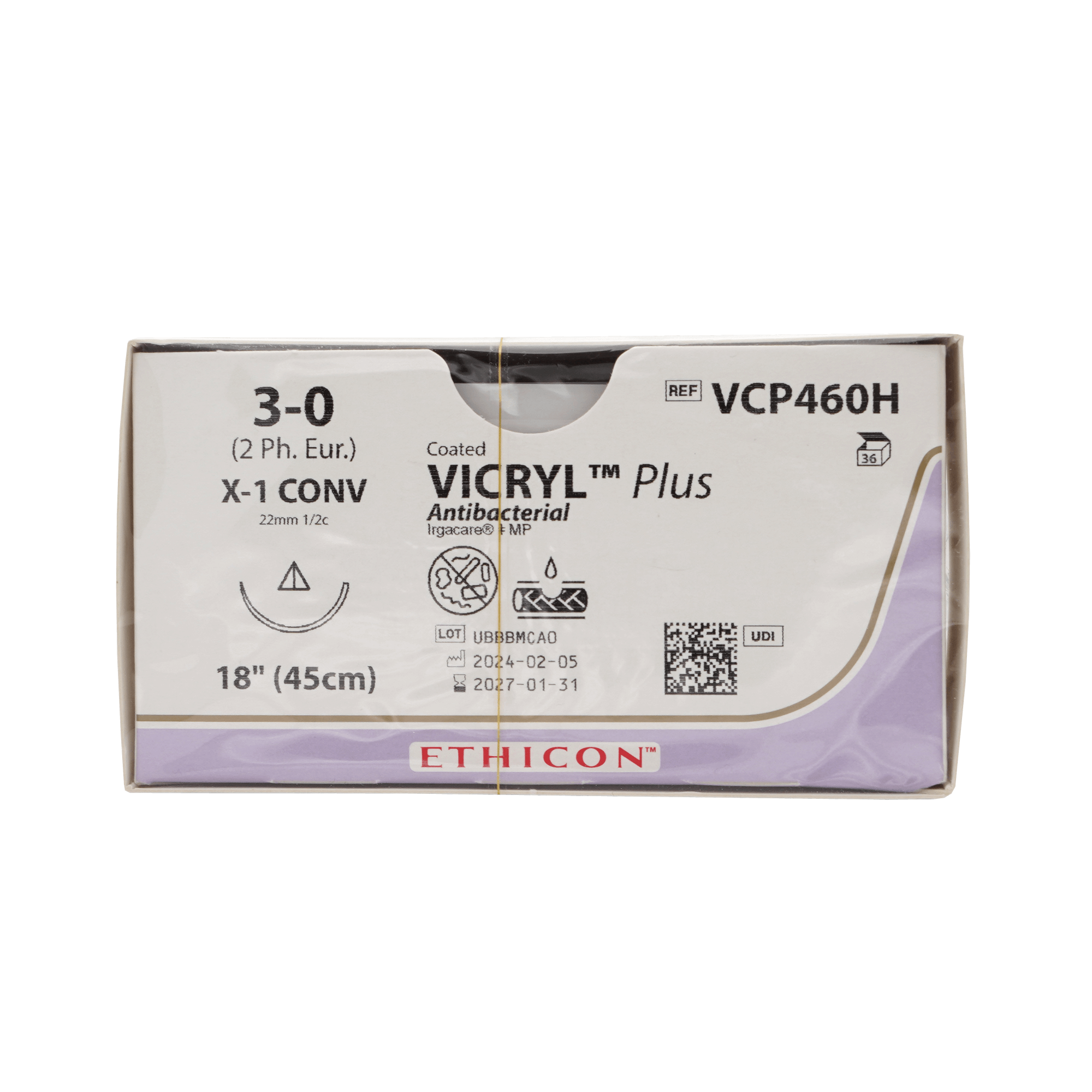 VICRYL PLUS VIOL GEFL - 3-0; X1; 0.45 (VE 36)  