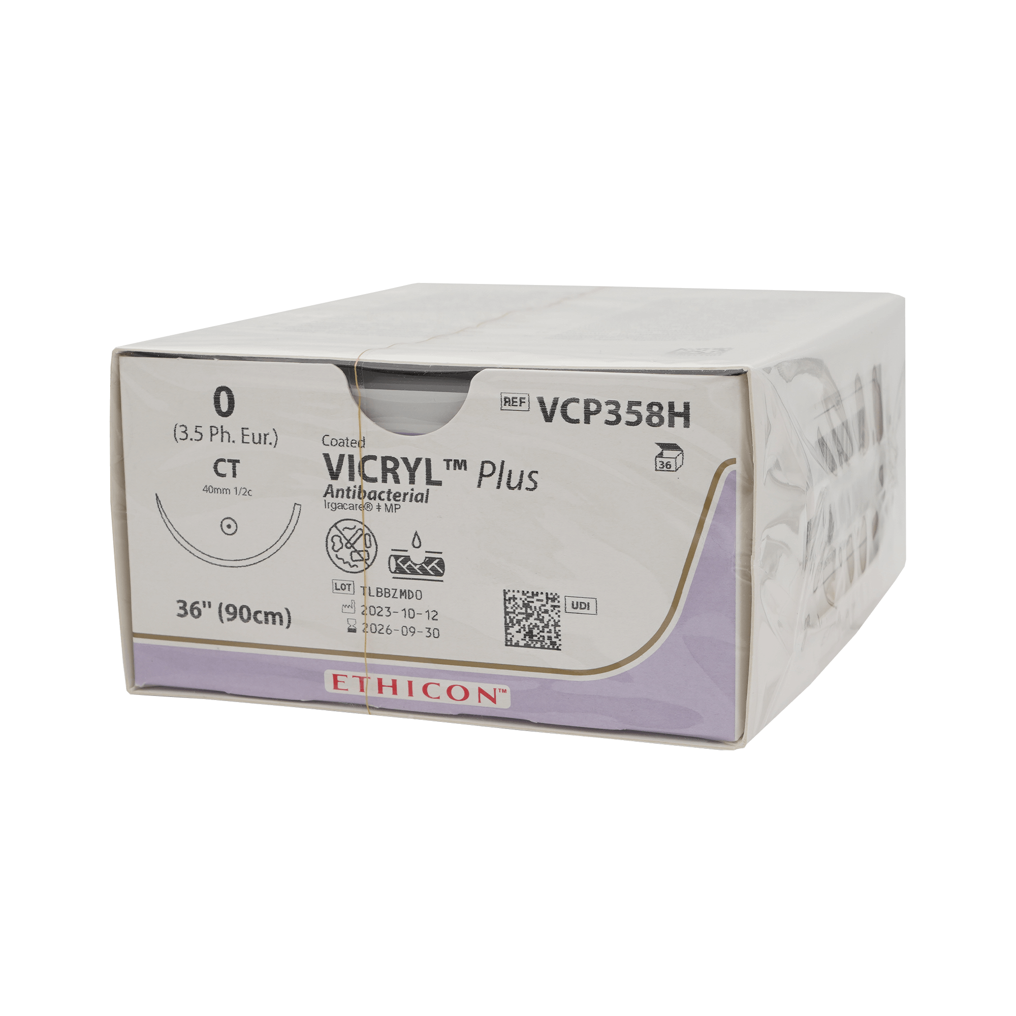 VICRYL PLUS VIOL GEFL - 0; CT; 0.90 (VE 36)  