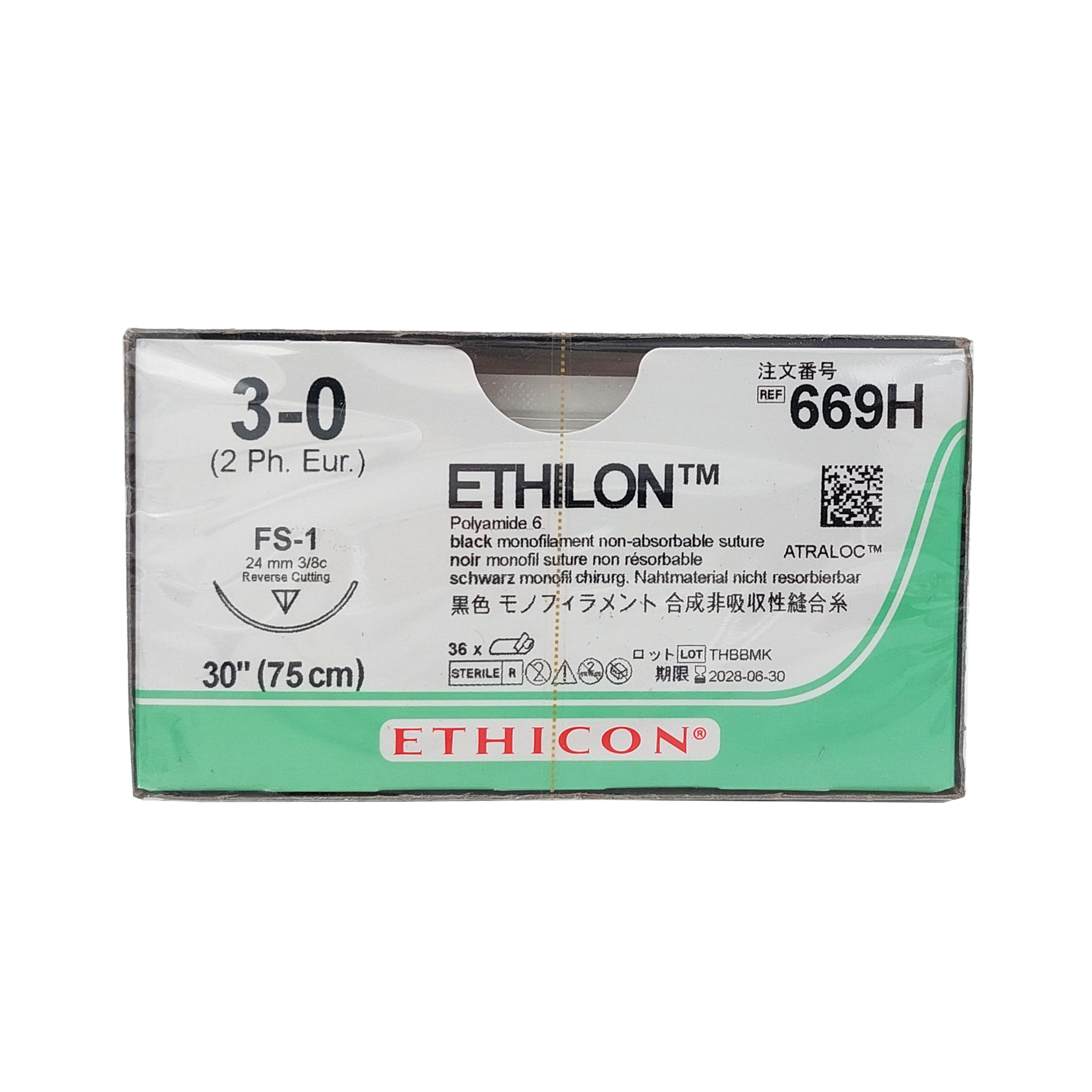 ETHILON SCHW MONOFIL - 3-0; FS1; 0.70 (VE 36)  