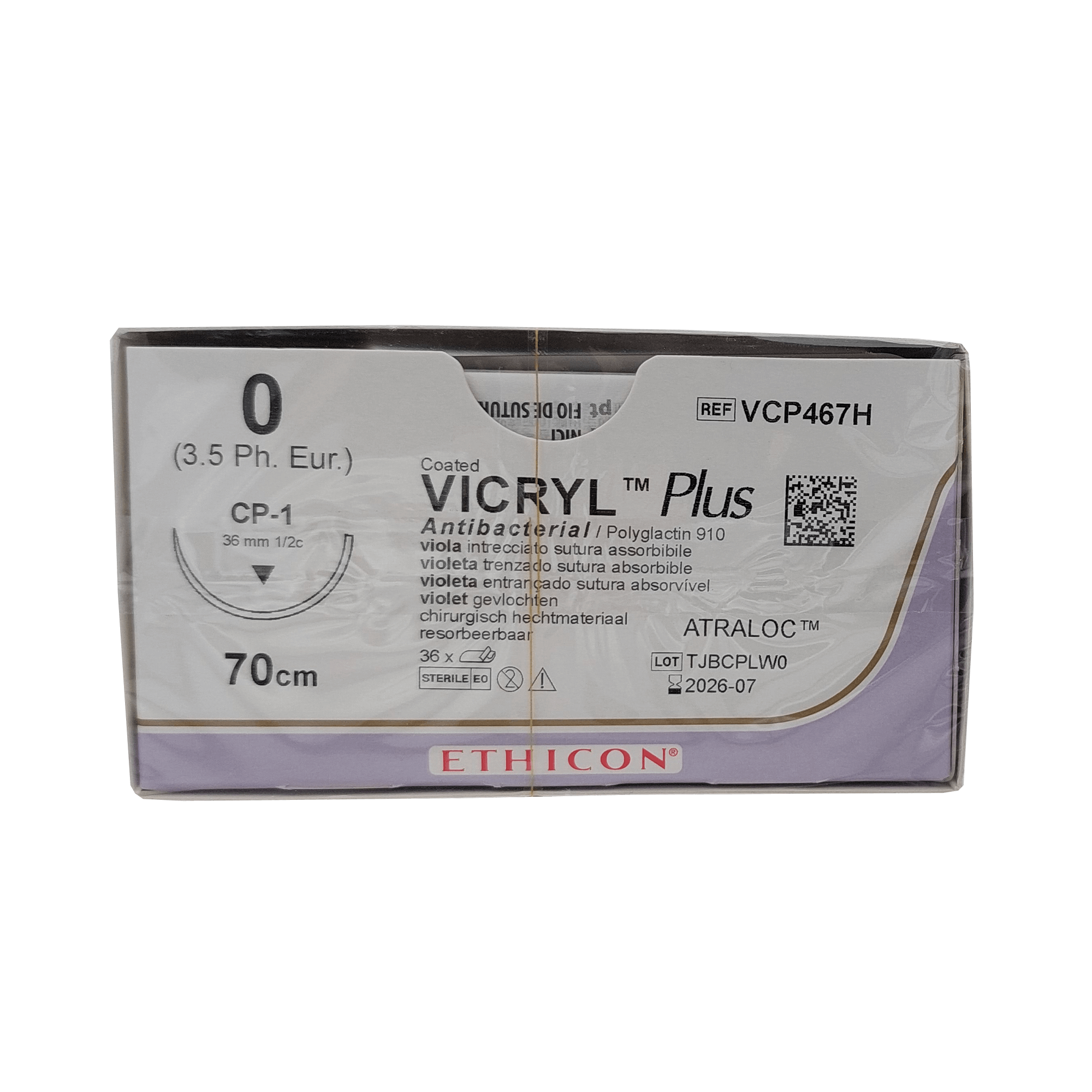 VICRYL PLUS VIOL GEFL - 0; CP1; 0.70 (VE 36)  