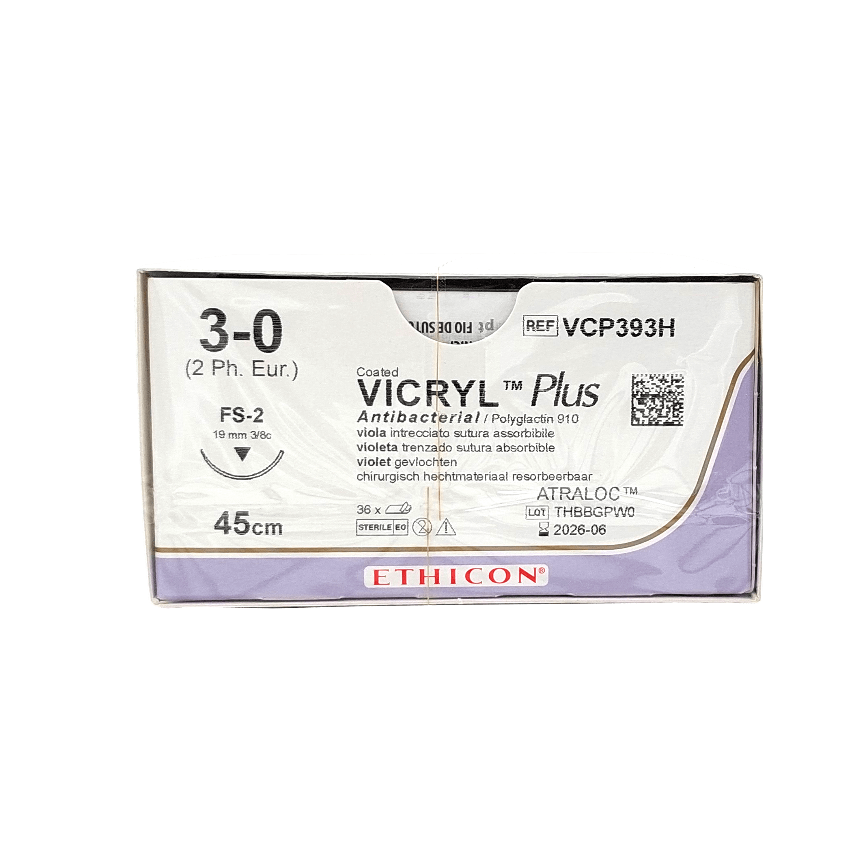 VICRYL PLUS VIOL GEFL - 3-0; FS2; 0.45 (VE 36)  